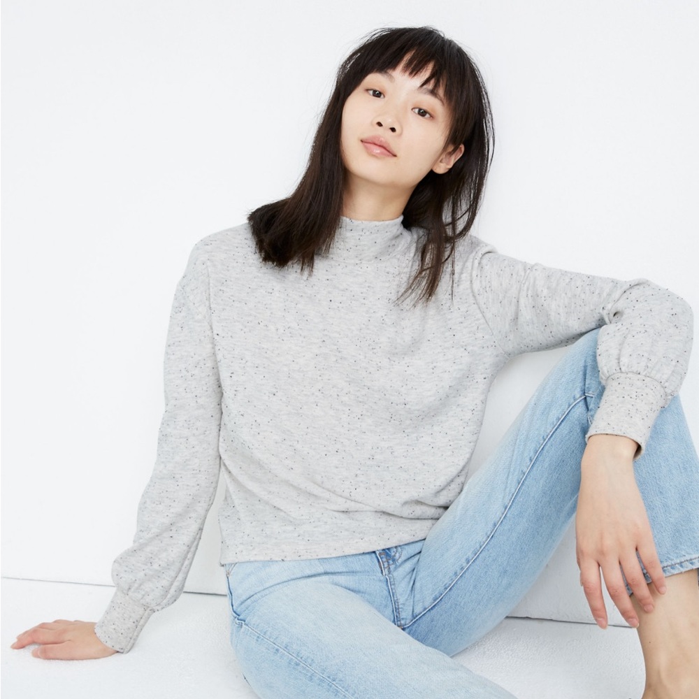 Miles by Madewell Donegal Mockneck, bubble sleeve sweatshirt